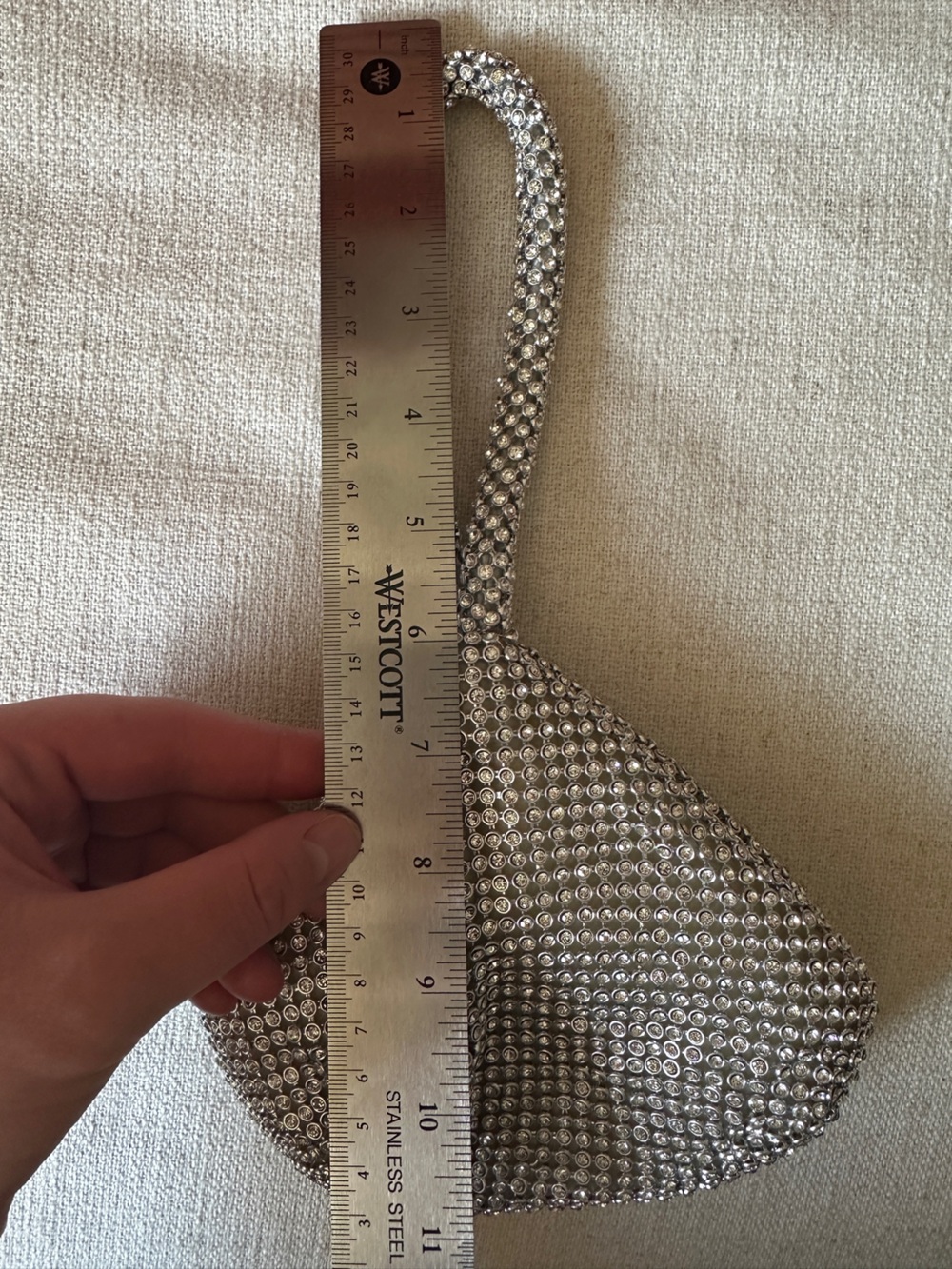 Silver Crystal Mesh Evening Bag - Picture 6 of 8